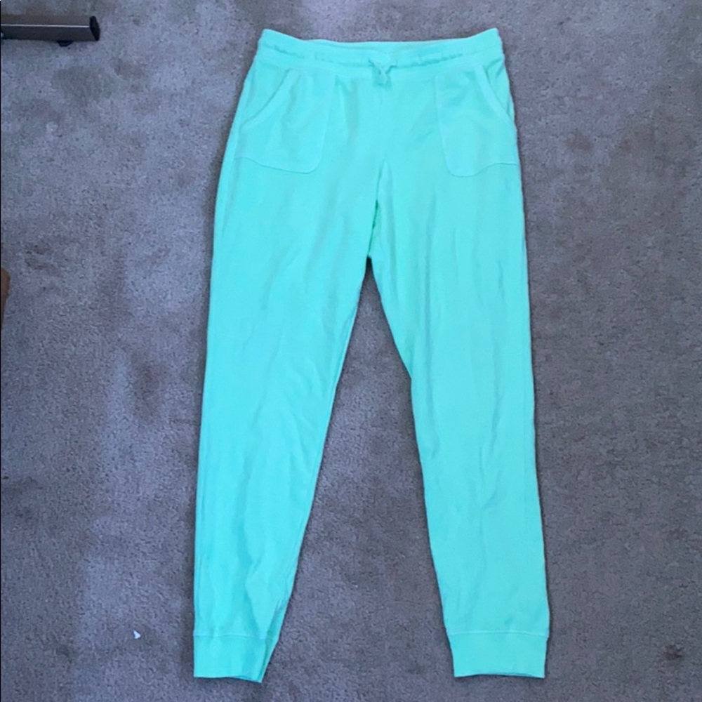 Neon green joggers